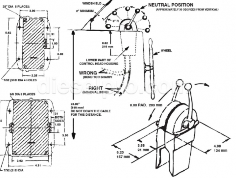 Instructions For Installation For A Dual Function Single Lever Marine Control